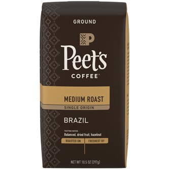 Peet's Coffee Medium Roast Ground Coffee, Brazil
