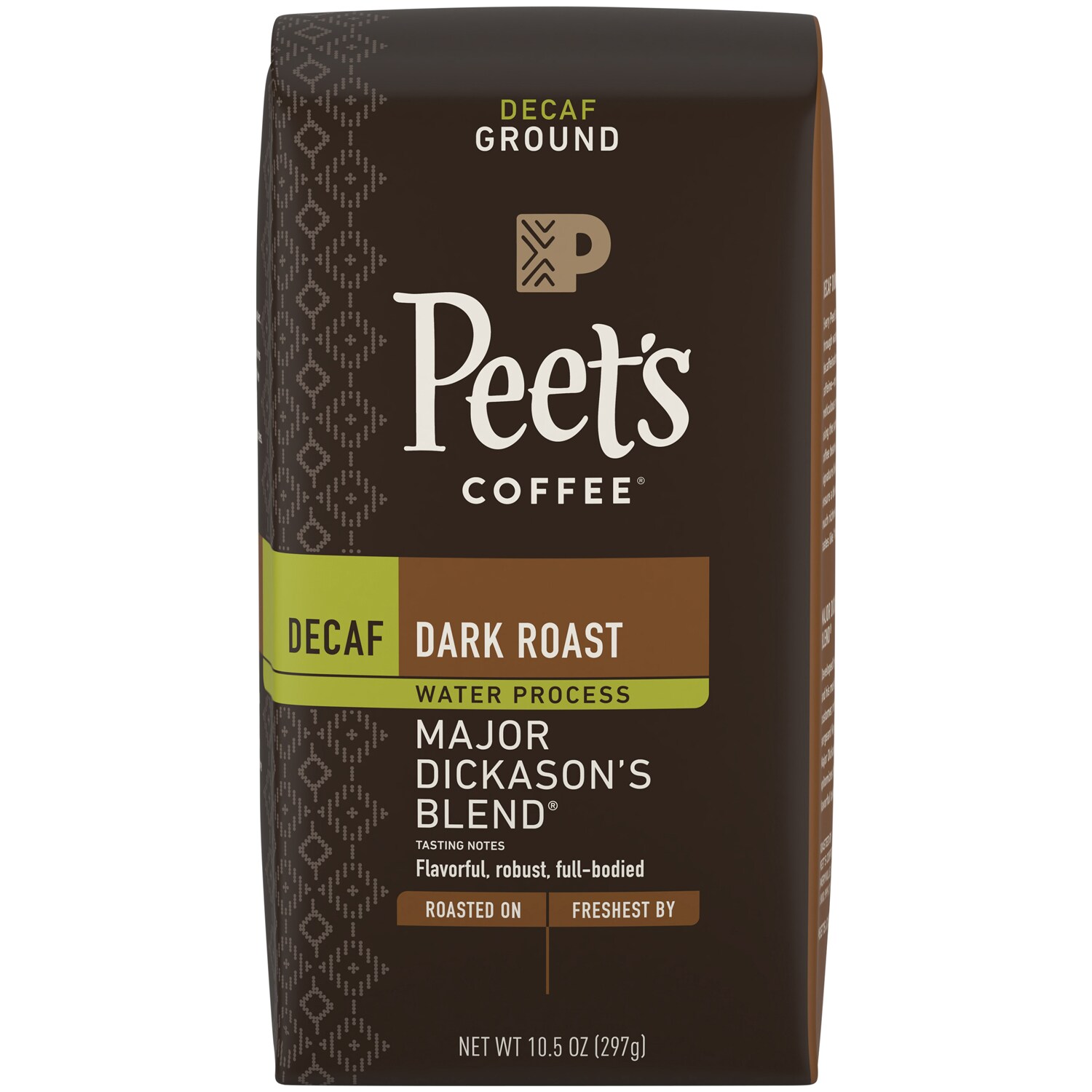 Peet's Coffee Decaf Dark Roast Ground Coffee, Major Dickason's Blend