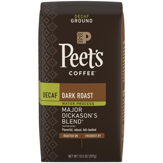 Peet's Coffee Decaf Dark Roast Ground Coffee, Major Dickason's Blend