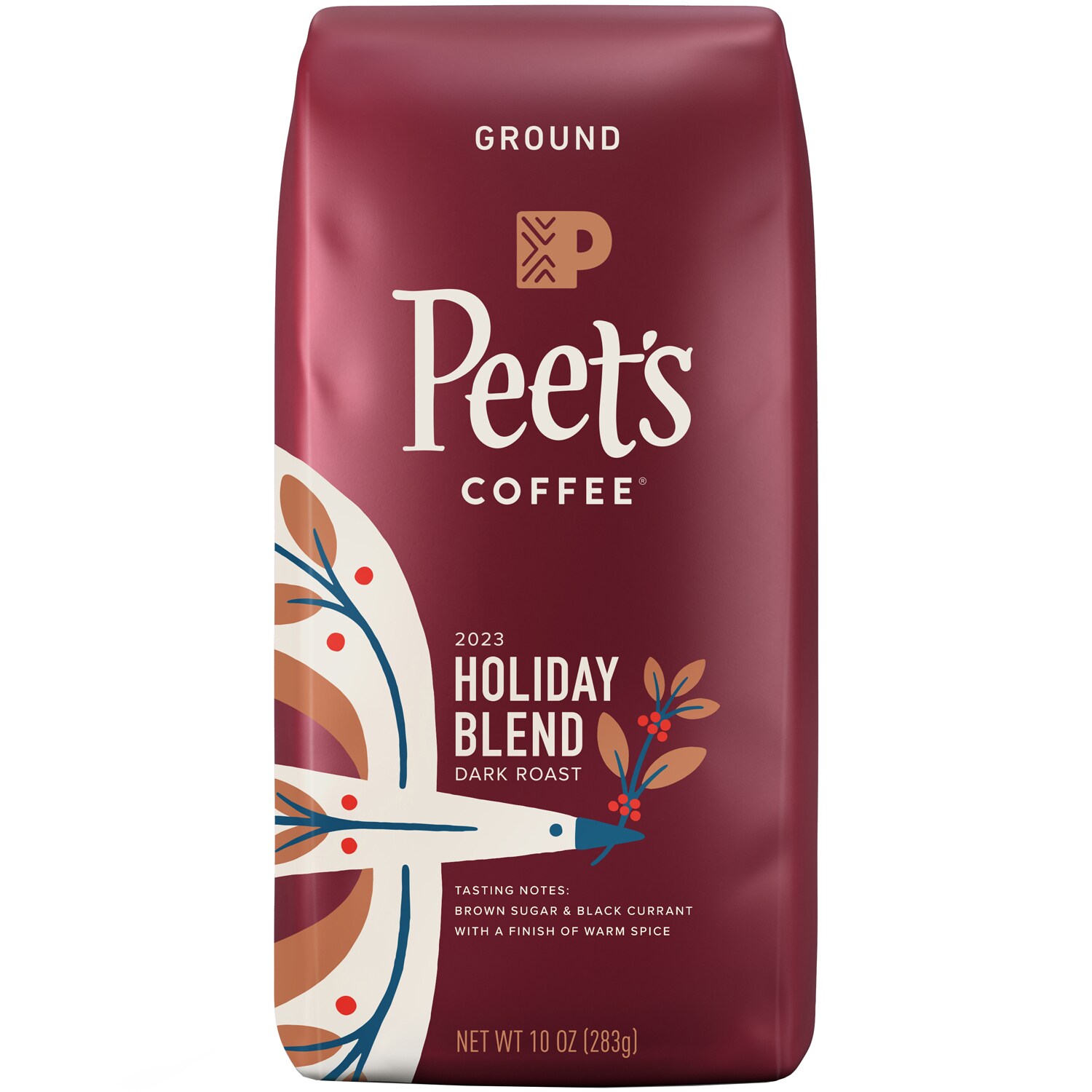 Peet's Coffee Dark Roast Ground Coffee, Holiday Blend