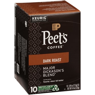 Peet's Coffee Dark Roast Coffee, Major Dickason's Blend, K-Cups