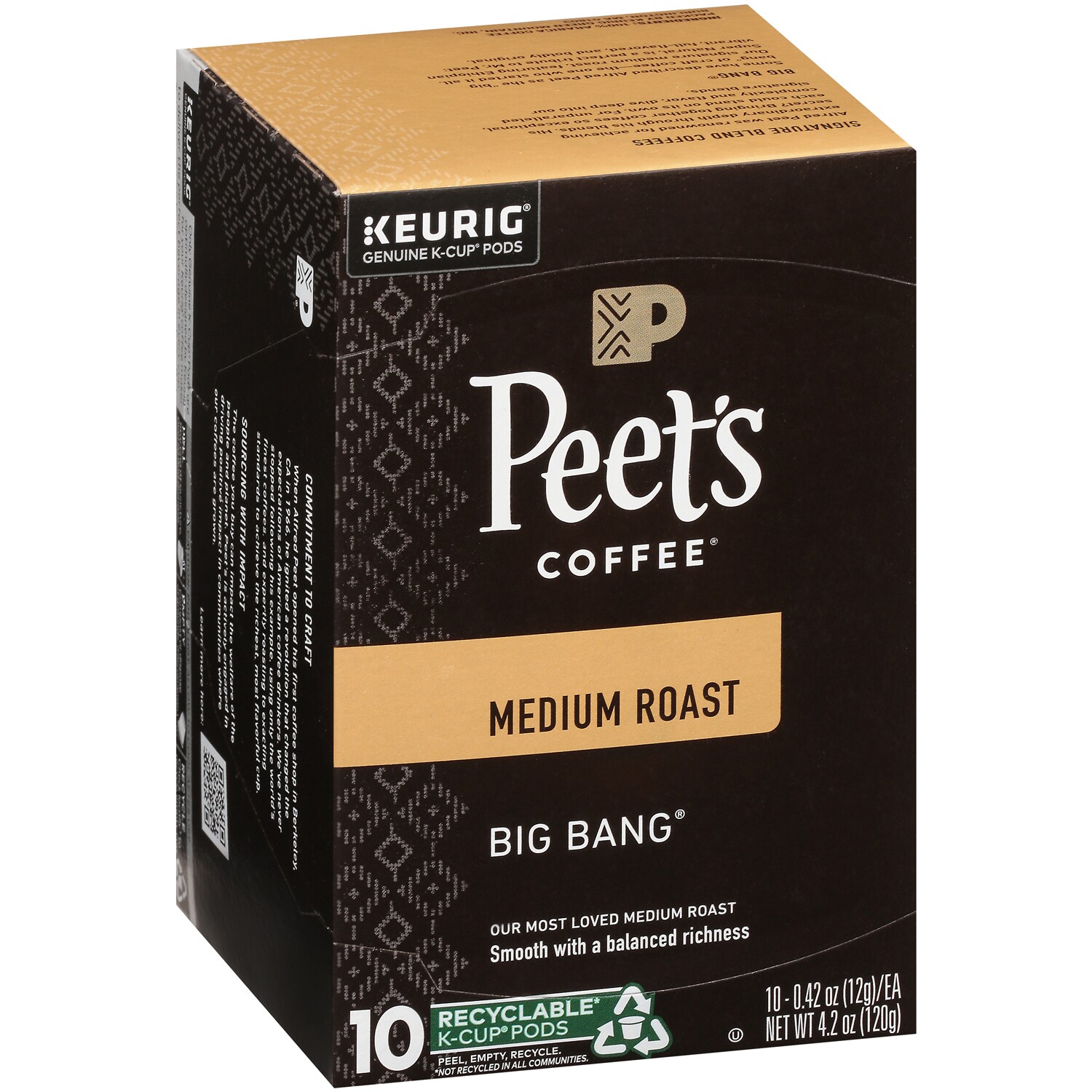 Peet's Coffee Medium Roast Coffee, Big Bang, K-Cups