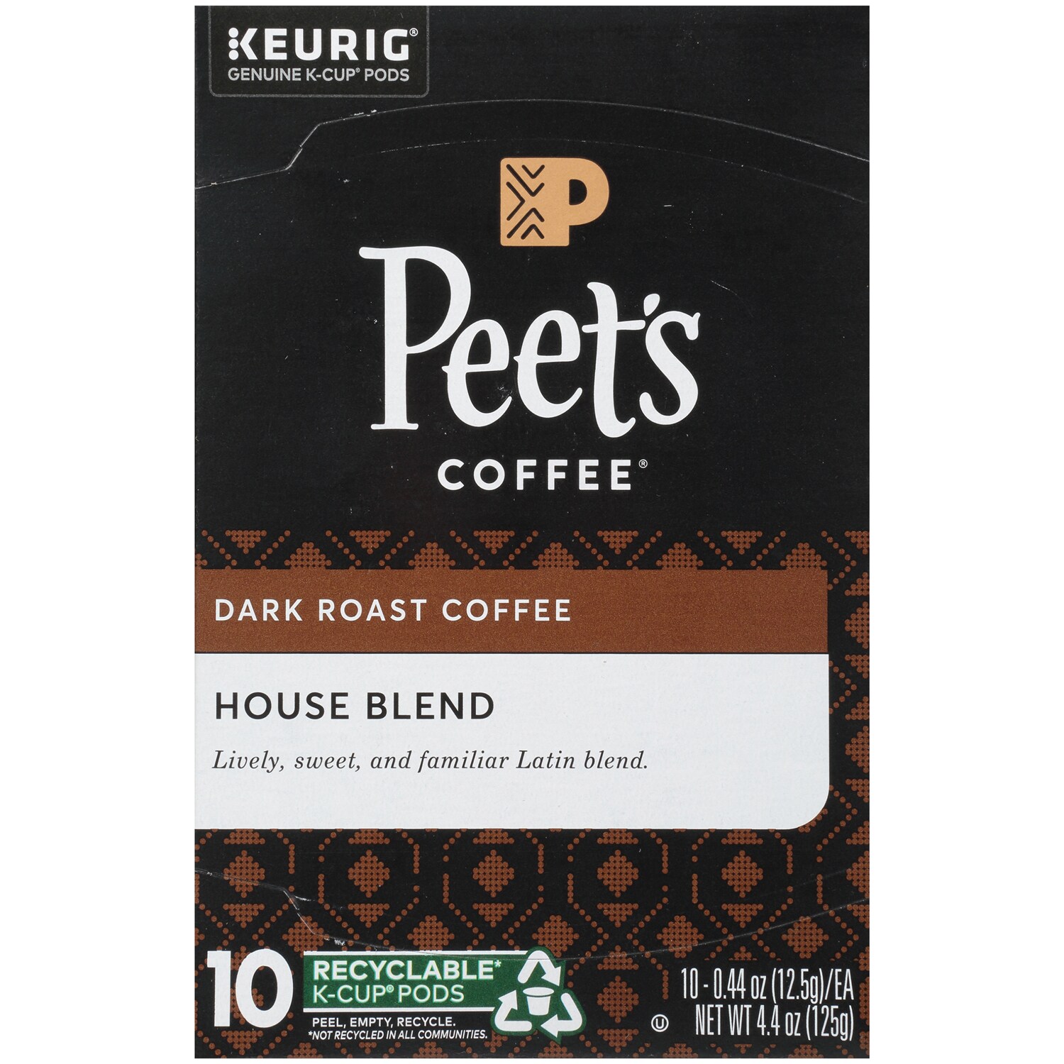 Peet's Coffee Dark Roast Coffee, House Blend, K-Cups