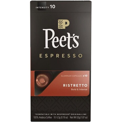 Peet's Coffee Dark Roast Espresso Capsules, Ristretto