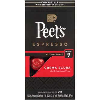 Peet's Coffee Medium Roast Espresso Capsules, Crema Scura