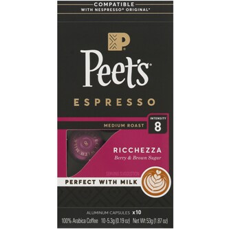 Peet's Coffee Medium Roast Espresso Capsules, Ricchezza