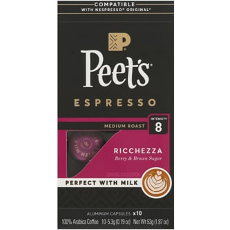 Peet's Coffee Medium Roast Espresso Capsules, Ricchezza
