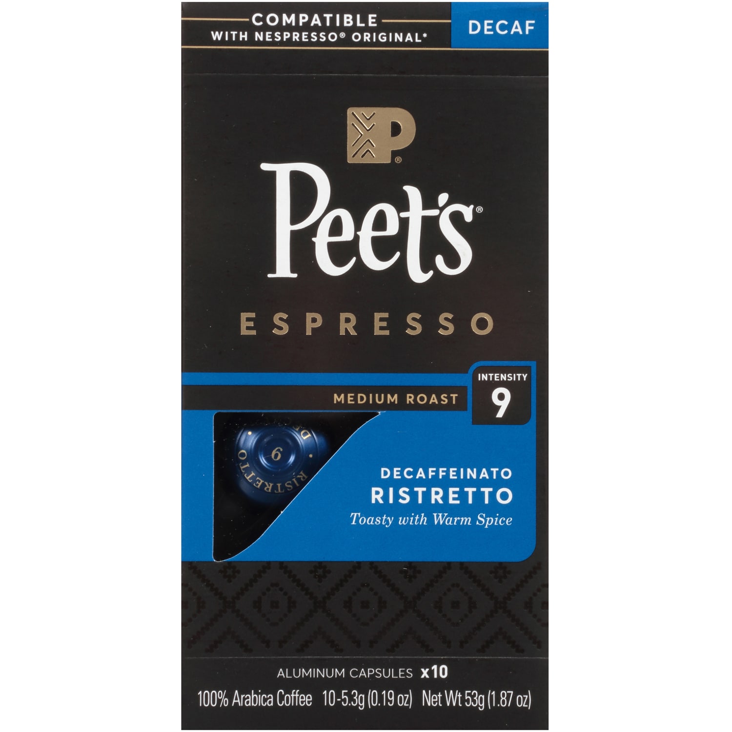 Peet's Coffee Medium Roast Espresso Capsules, Decaffeinato Ristretto