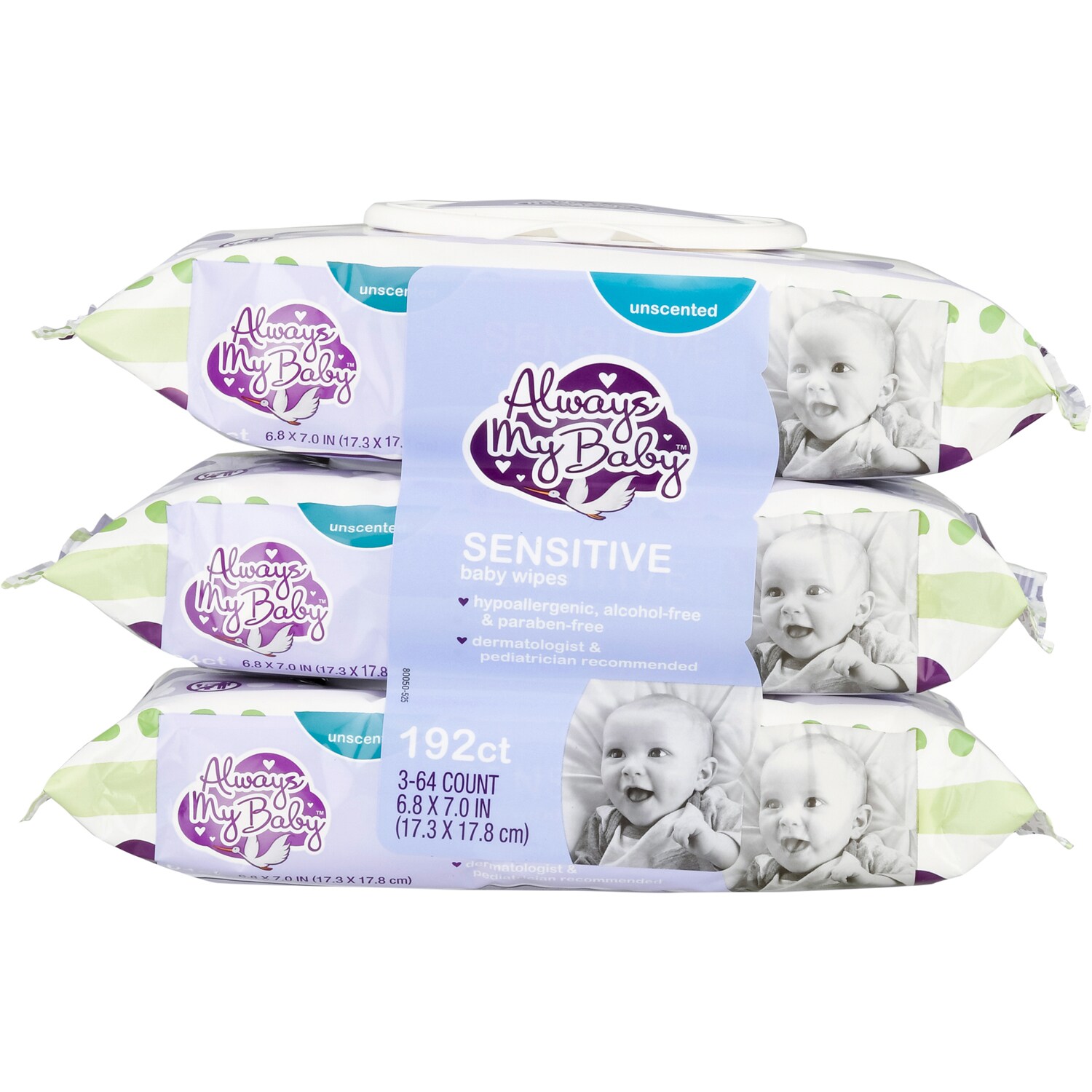 Always My Baby Sensitive Baby Wipes, Unscented