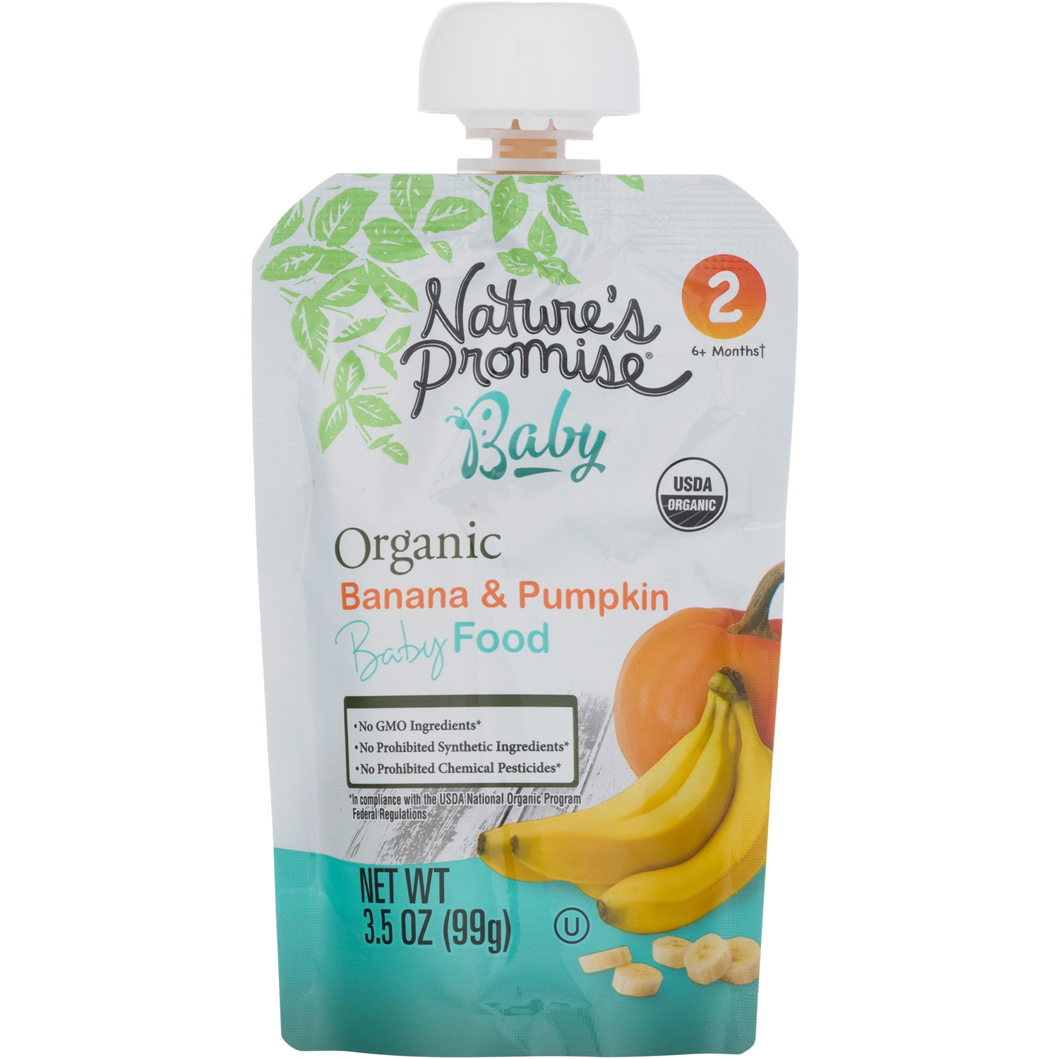 Nature's Promise Stage 2 Organic Baby Food, Banana & Pumpkin
