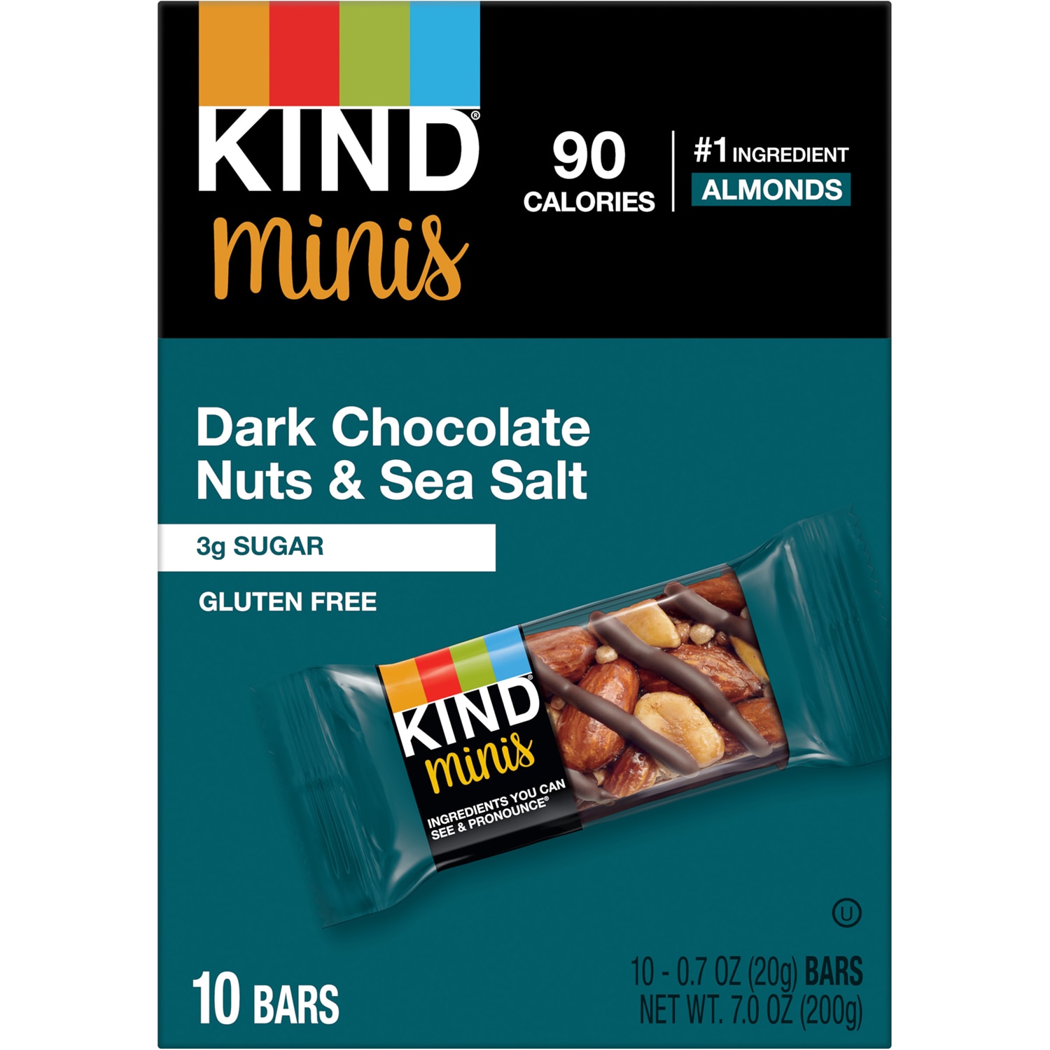 KIND Minis Gluten Free Bars, Dark Chocolate Nuts & Sea Salt