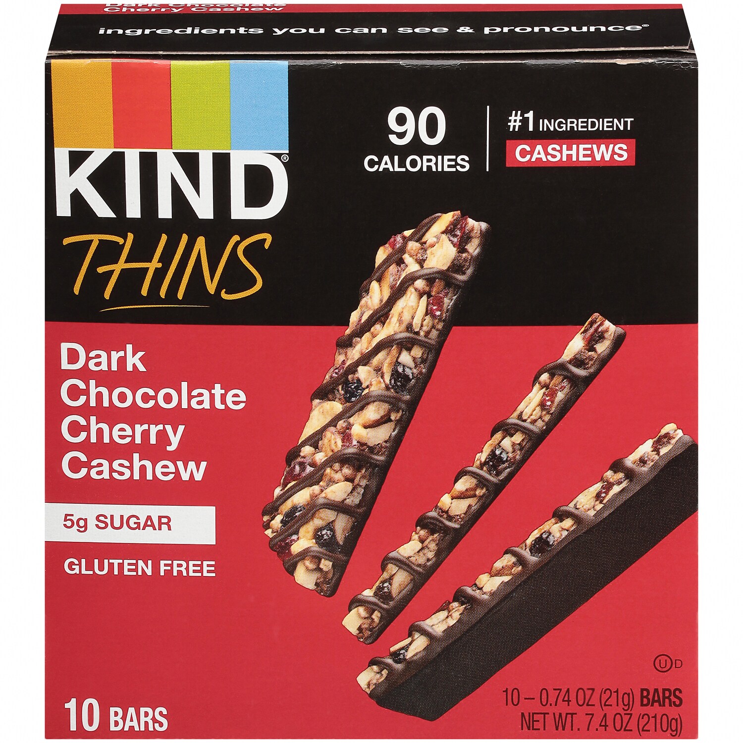 KIND Thins Gluten Free Bars, Dark Chocolate Cherry Cashew