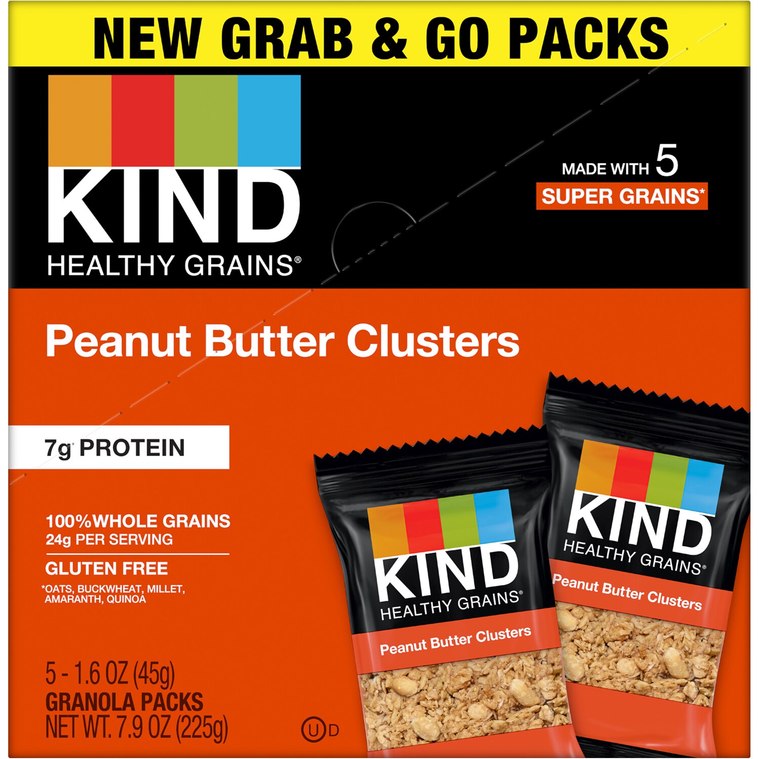 KIND Healthy Grains Granola Clusters Packs, Peanut Butter 
