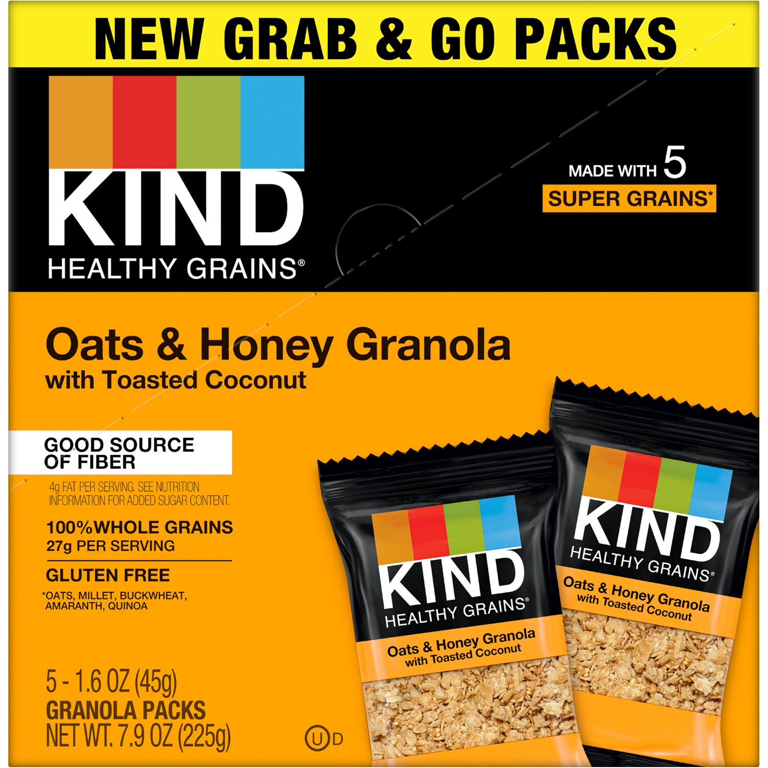 KIND Healthy Grains Granola Packs, Oats & Honey with Toasted Coconut