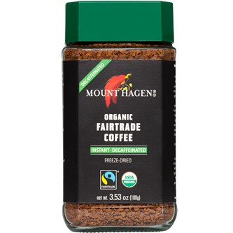 Mount Hagen Organic Fairtrade Freeze-Dried Instant Coffee, Decaffeinated