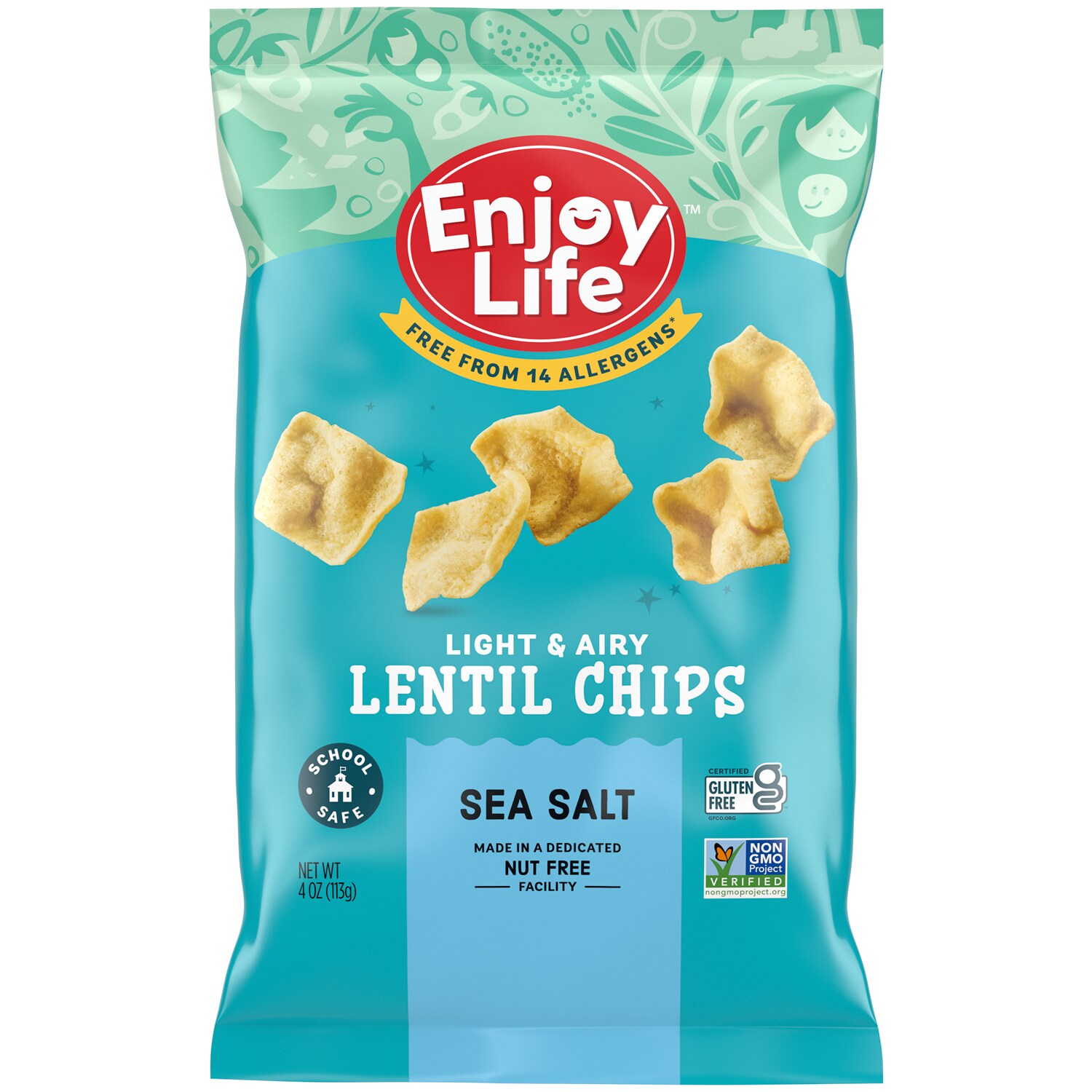 Enjoy Life Light & Airy Lentil Chips, Sea Salt