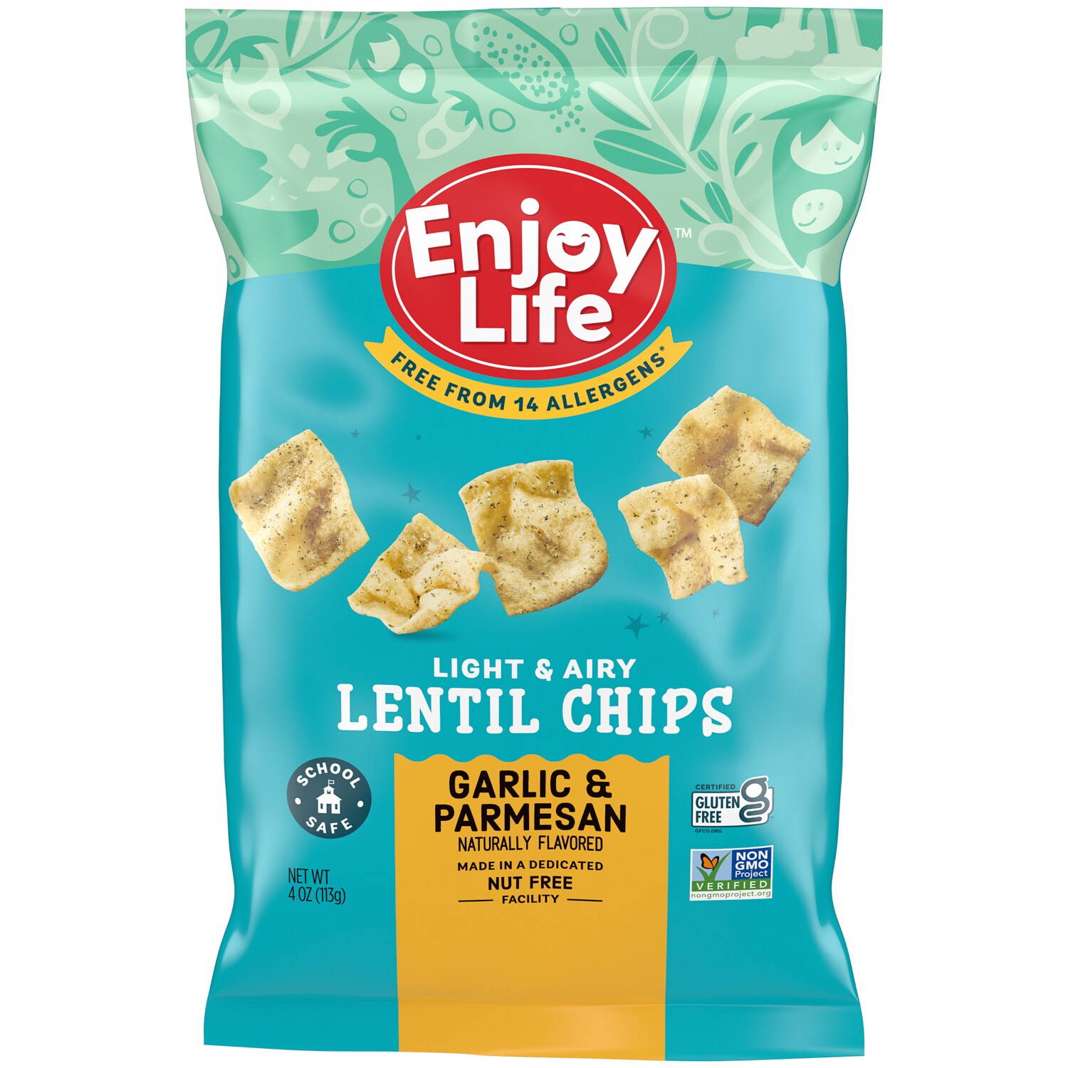 Enjoy Life Light & Airy Lentil Chips, Garlic & Parmesan