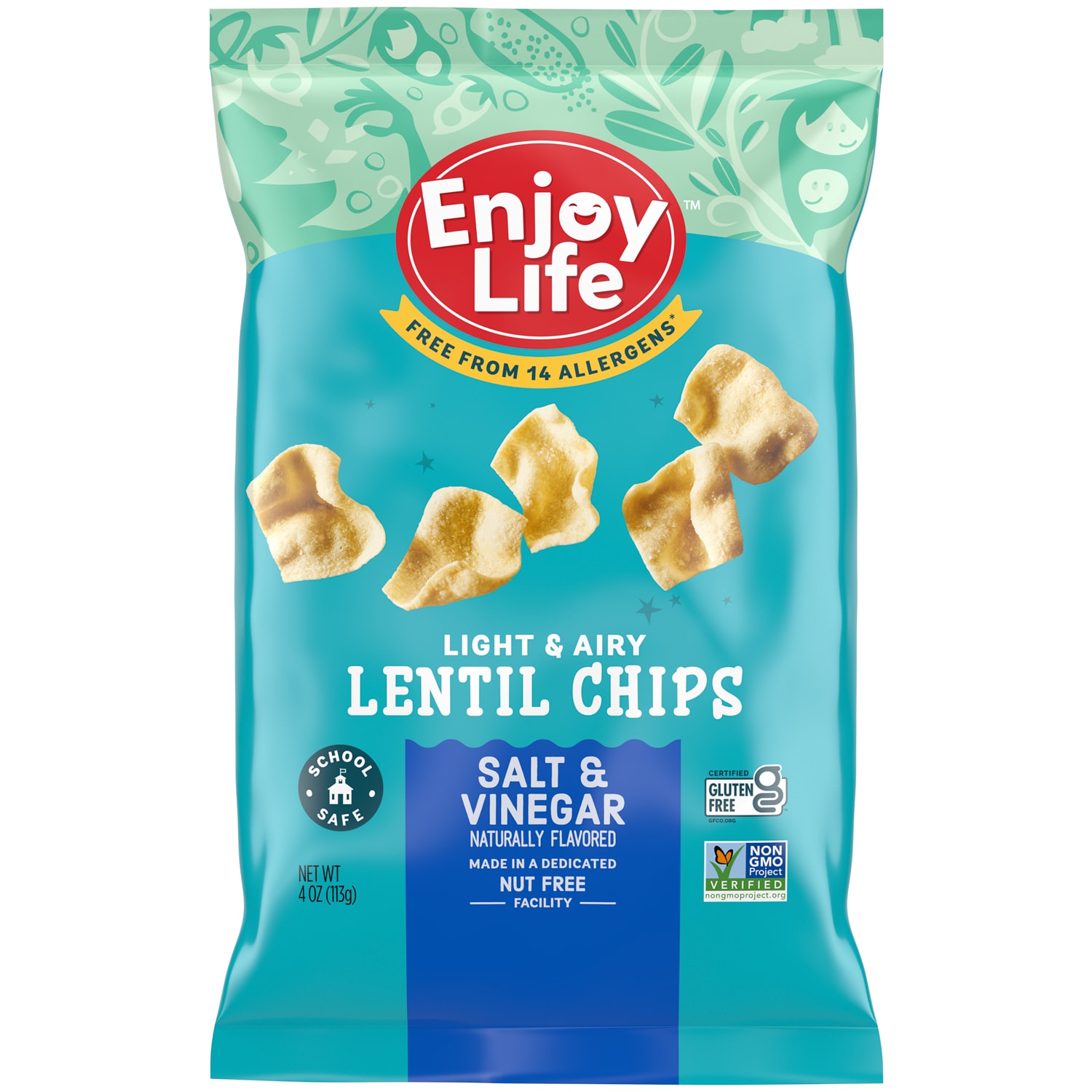 Enjoy Life Light & Airy Lentil Chips, Salt & Vinegar