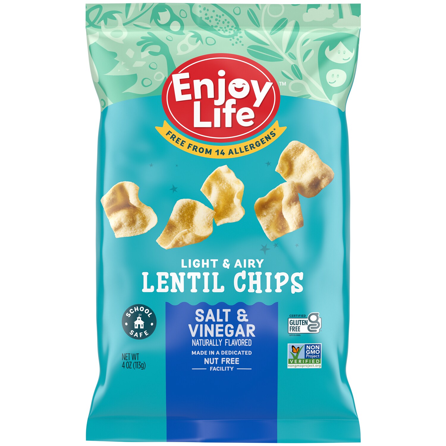 Enjoy Life Light & Airy Lentil Chips, Salt & Vinegar