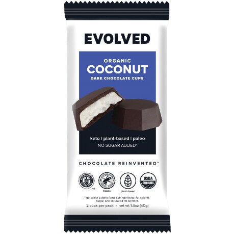 Evolved Organic Dark Chocolate Cups, Coconut