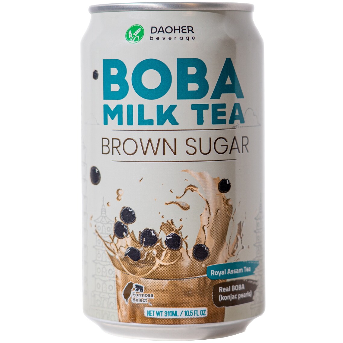 Daoher Beverage Boba Milk Tea, Brown Sugar, Can