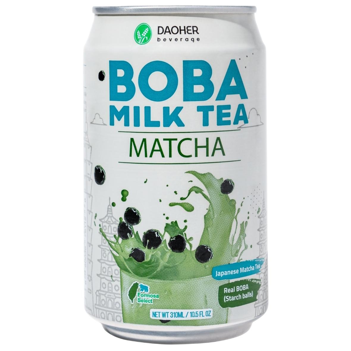 Daoher Beverage Boba Milk Tea, Matcha, Can