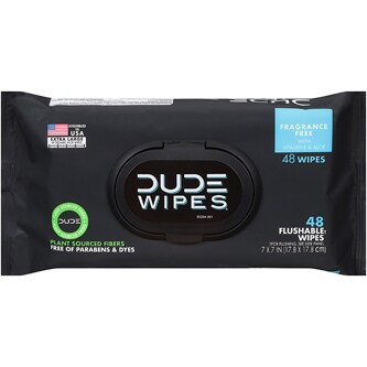 DUDE Wipes Flushable Wipes, Fragrance Free