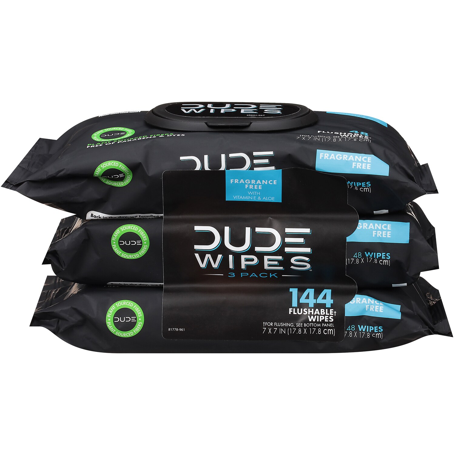 DUDE Wipes Flushable Wipes, Fragrance Free