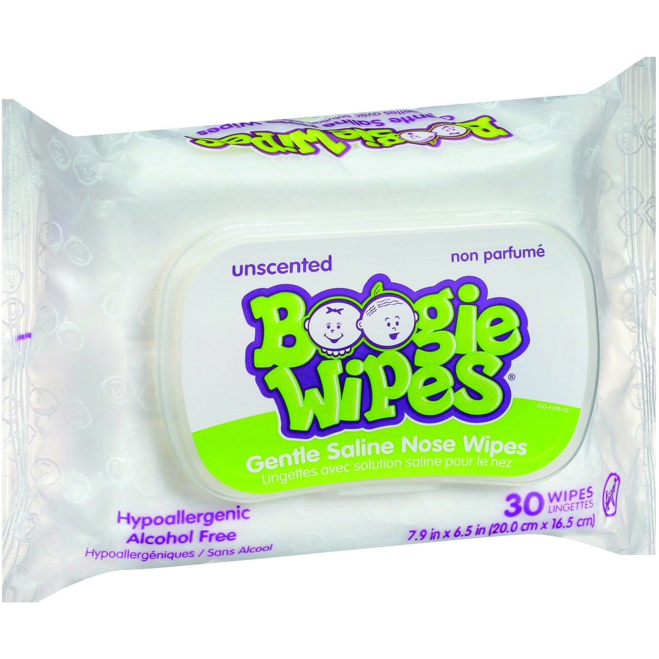 Boogie Wipes Gentle Saline Nose Wipes, Unscented