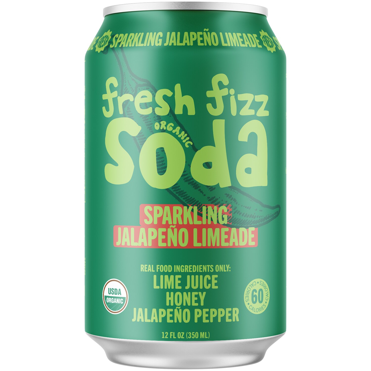 Fresh Fizz Sodas Organic Sparkling Jalapeño Limeade, Can