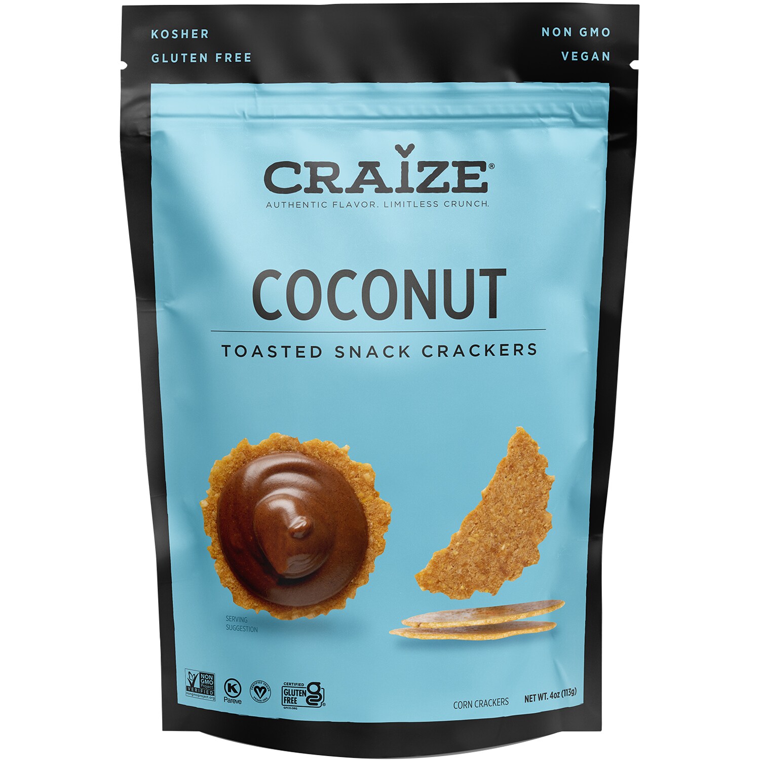 Craize Toasted Snack Crackers, Coconut