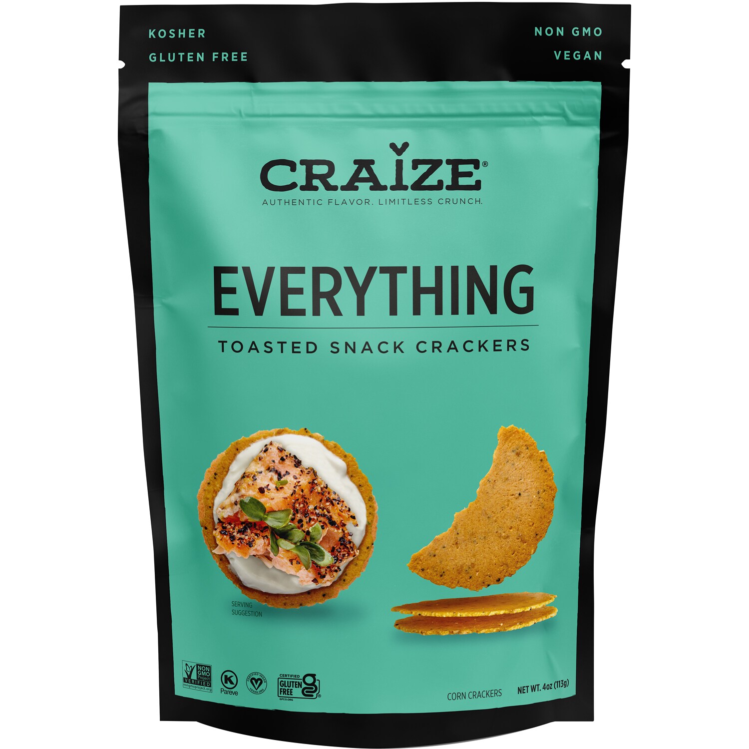 Craize Toasted Snack Crackers, Everything