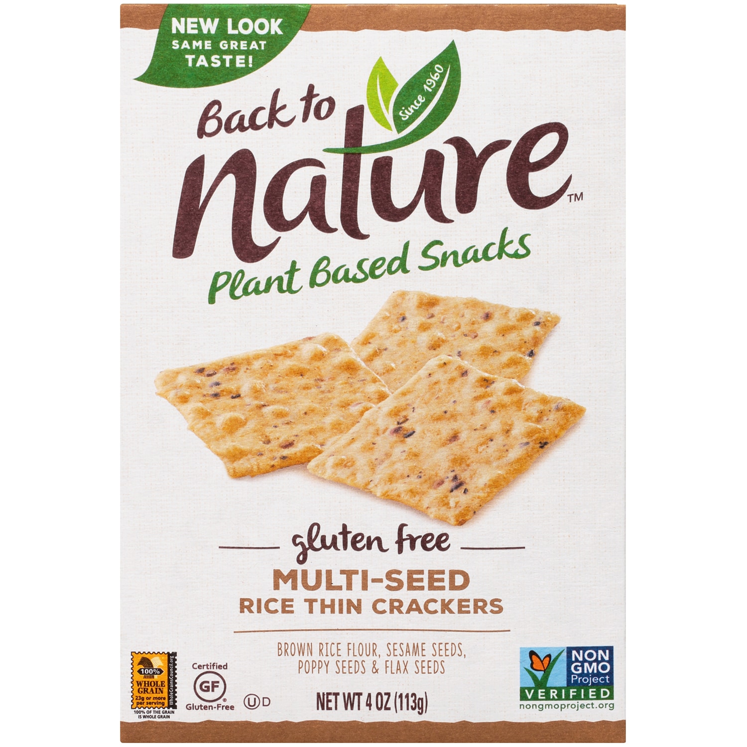 Back to Nature Gluten Free Rice Thin Crackers, Multi-Seed