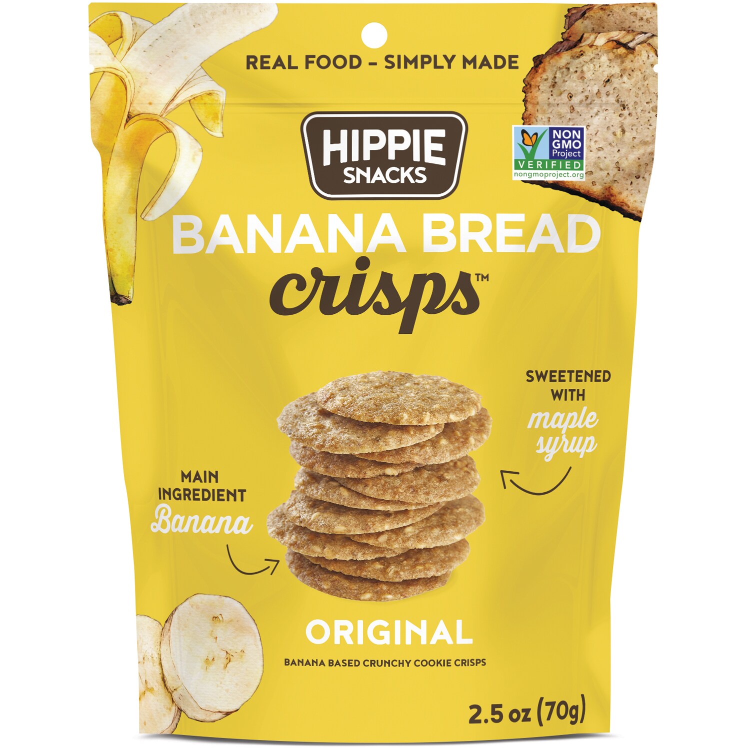 Hippie Snacks Banana Bread Crisps, Original
