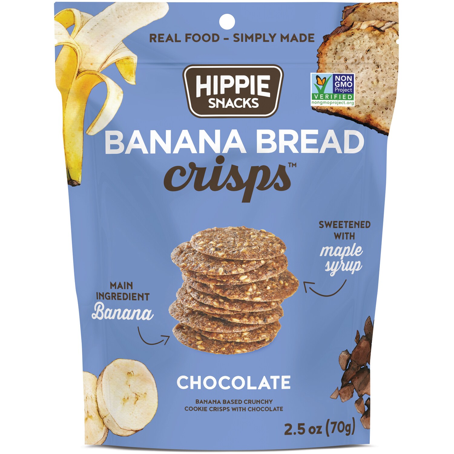 Hippie Snacks Banana Bread Crisps, Chocolate