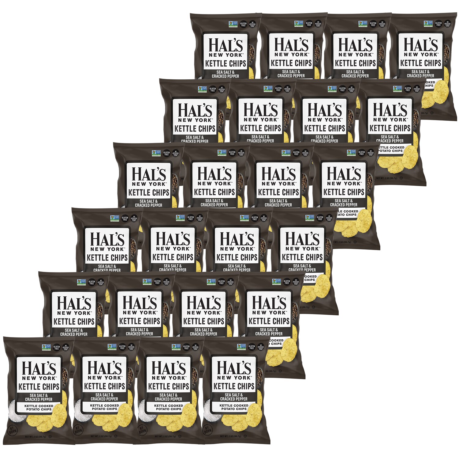 Hal's New York Kettle Cooked Potato Chips, Sea Salt & Cracked Pepper