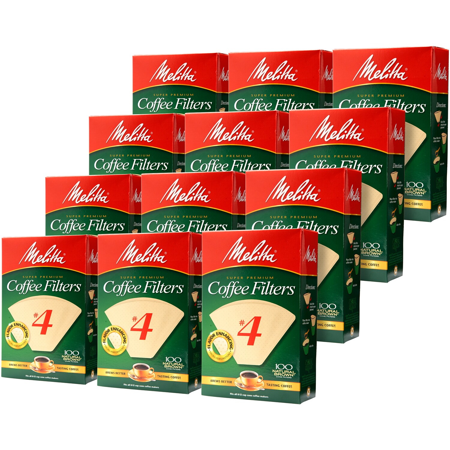 Melitta #4 Natural Brown Coffee Filters, Case