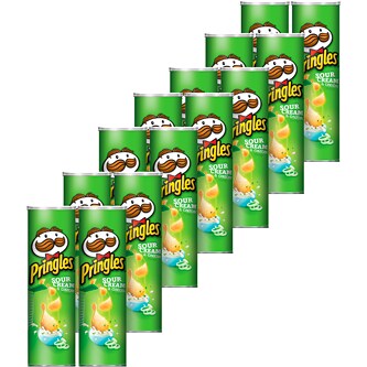 Pringles Potato Crisps, Sour Cream & Onion, Case