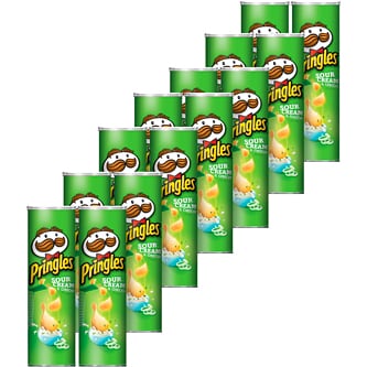 Pringles Potato Crisps, Sour Cream & Onion, Case