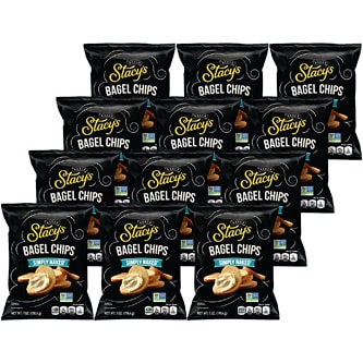 Stacy's Bagel Chips, Simply Naked with Sea Salt, Case