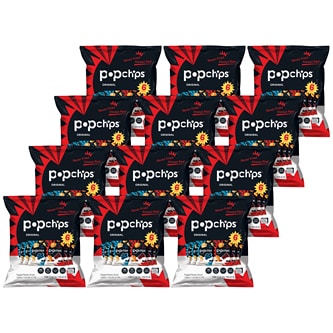 Popchips Potato Popped Chip Snack, Barbeque and Original Variety Pack, Case