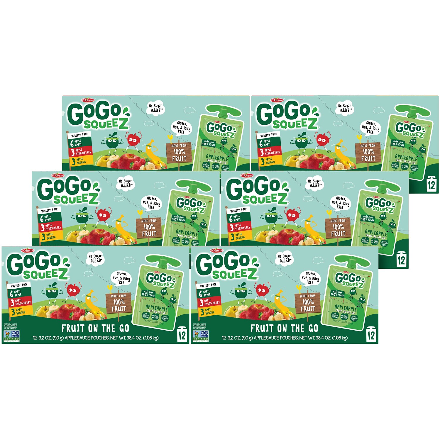 GoGo Squeez All-Natural Applesauce On-the-Go, Variety Pack