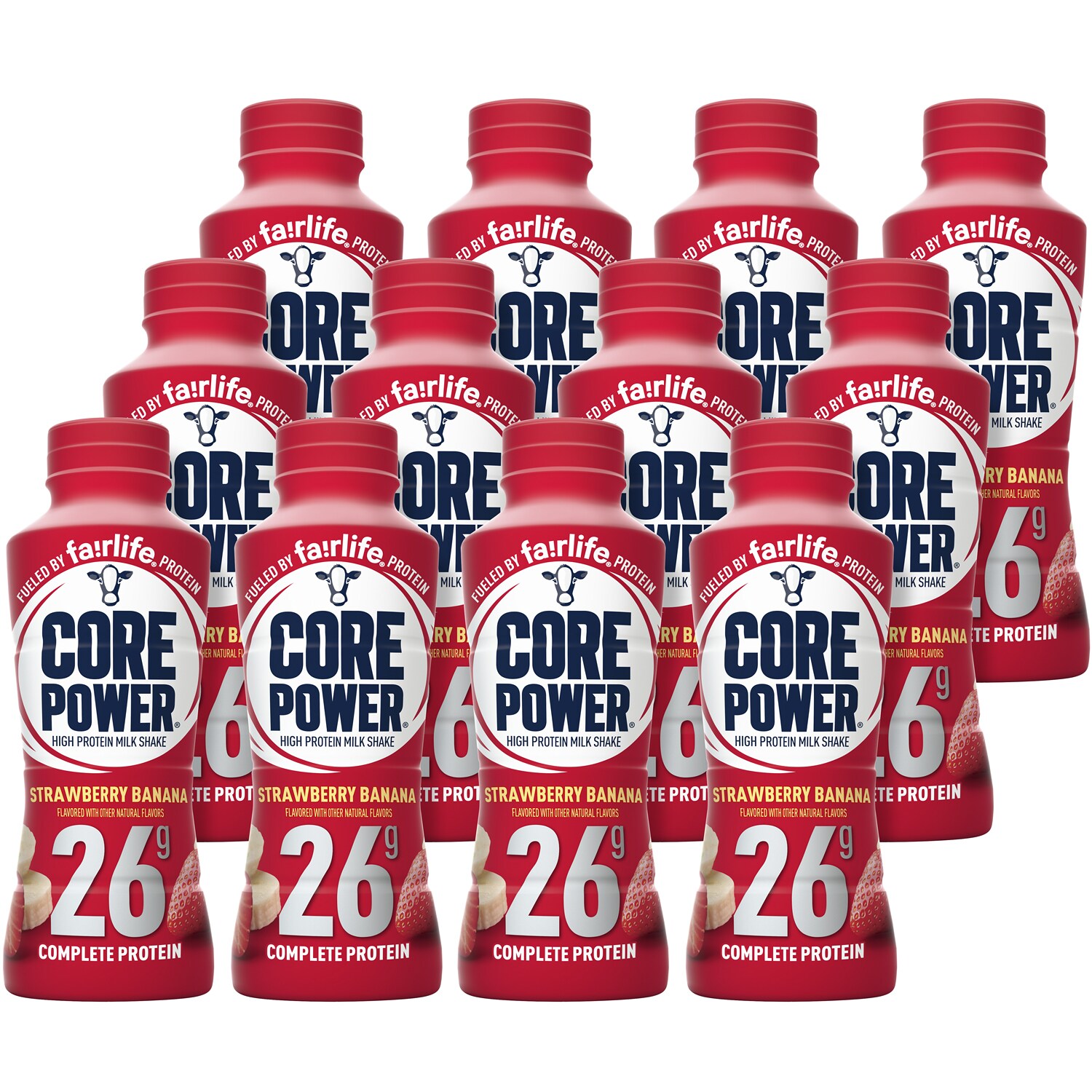 Core Power High Protein Milk Shake, Strawberry Banana, Plastic Bottles