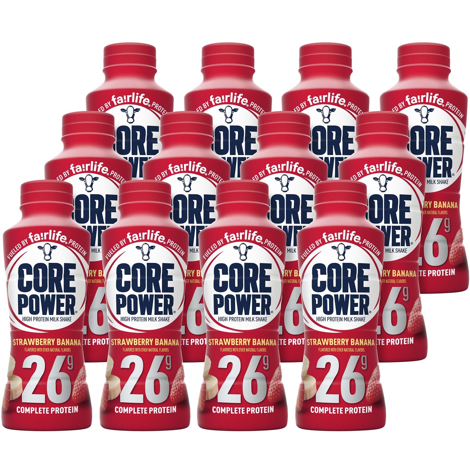 Core Power High Protein Milk Shake, Strawberry Banana, Plastic Bottles