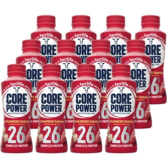 Core Power High Protein Milk Shake, Strawberry Banana, Plastic Bottles