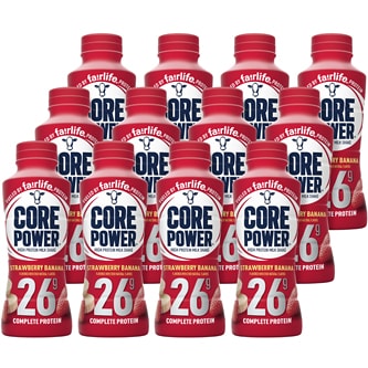 Core Power High Protein Milk Shake, Strawberry Banana, Plastic Bottles