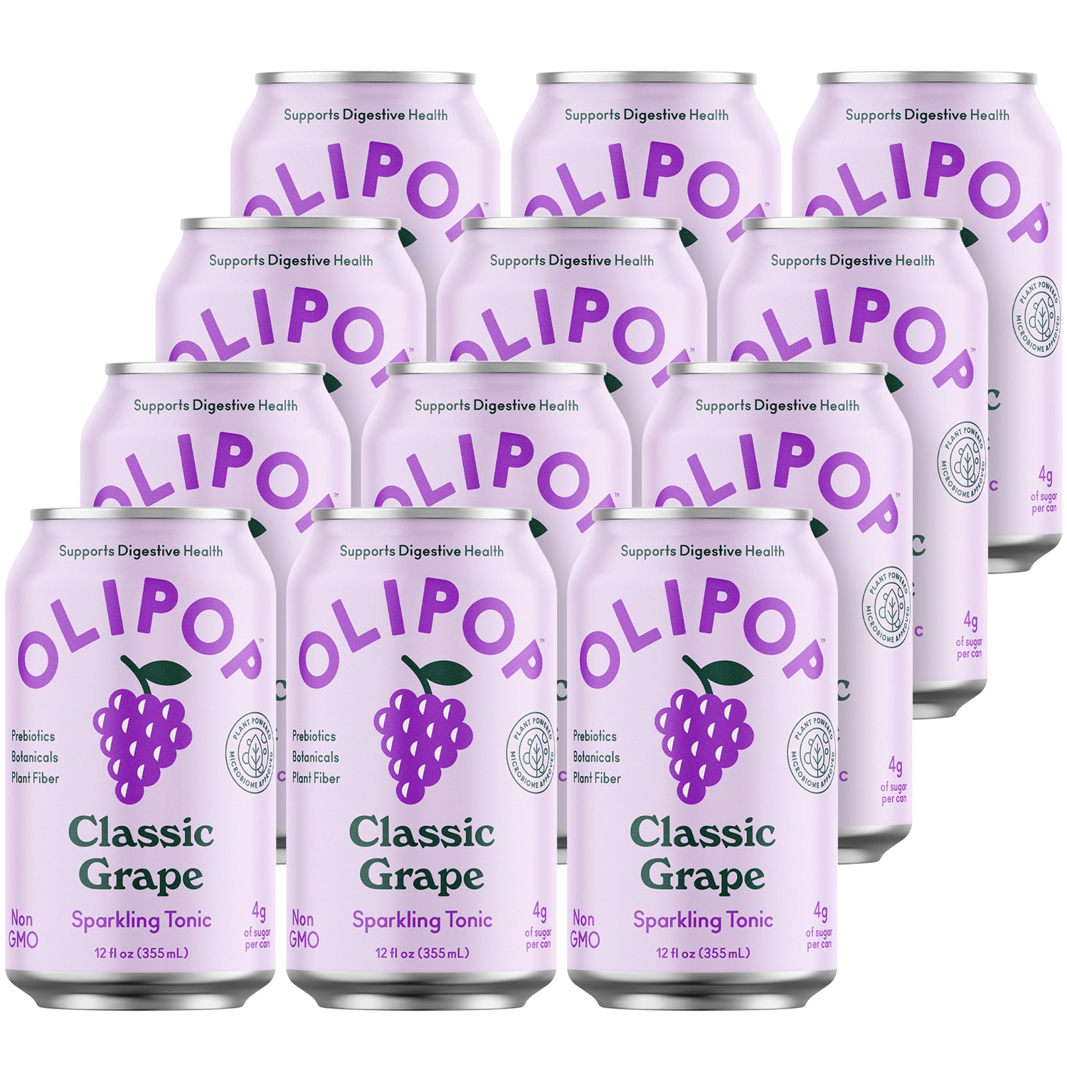 Olipop Sparkling Tonic, Classic Grape, Cans