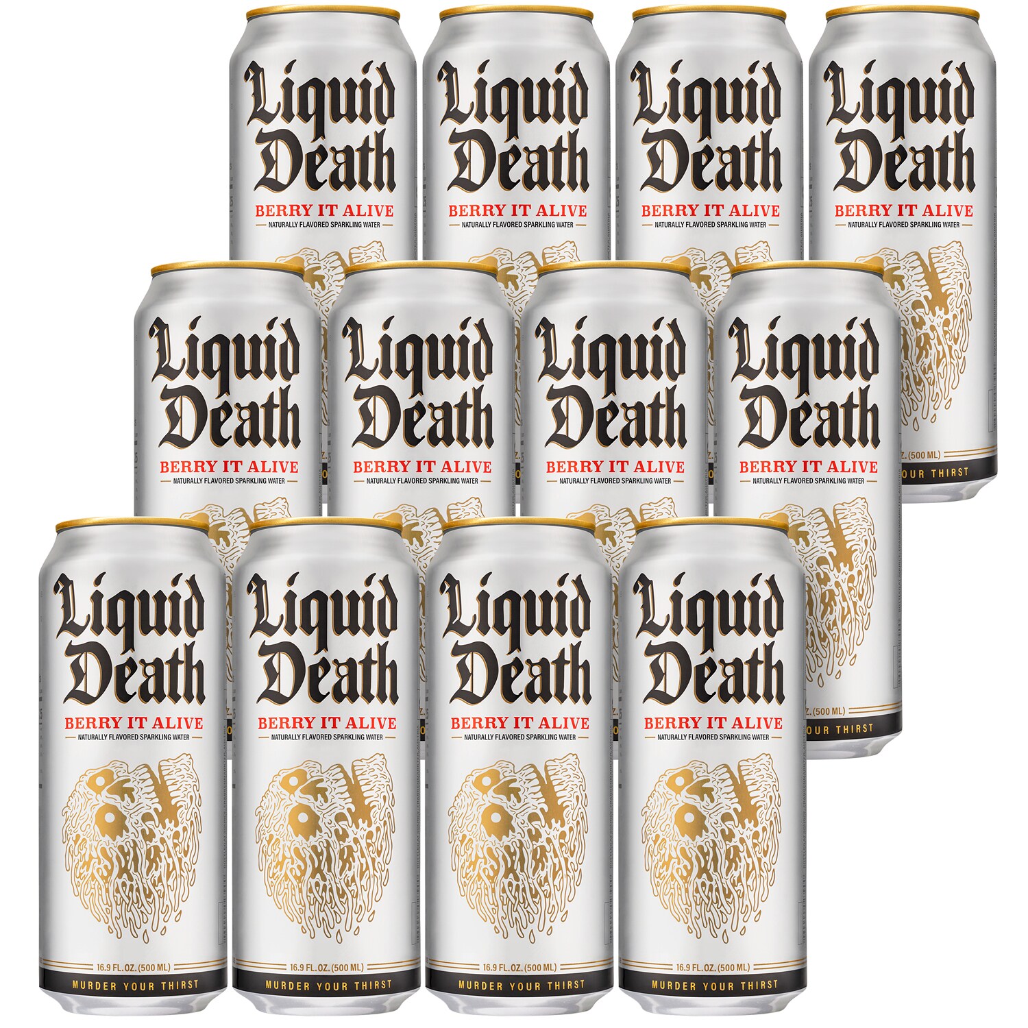 Liquid Death Sparkling Water, Berry It Alive, Cans