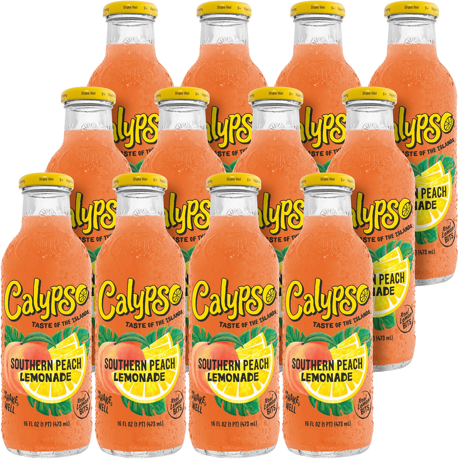 Calypso Southern Peach Lemonade, Glass Bottles