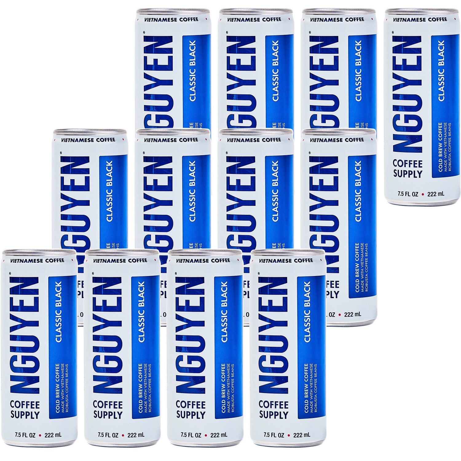 Nguyen Coffee Supply Vietnamese Cold Brew Coffee, Classic Black, Cans